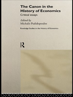 cover image of The Canon in the History of Economics